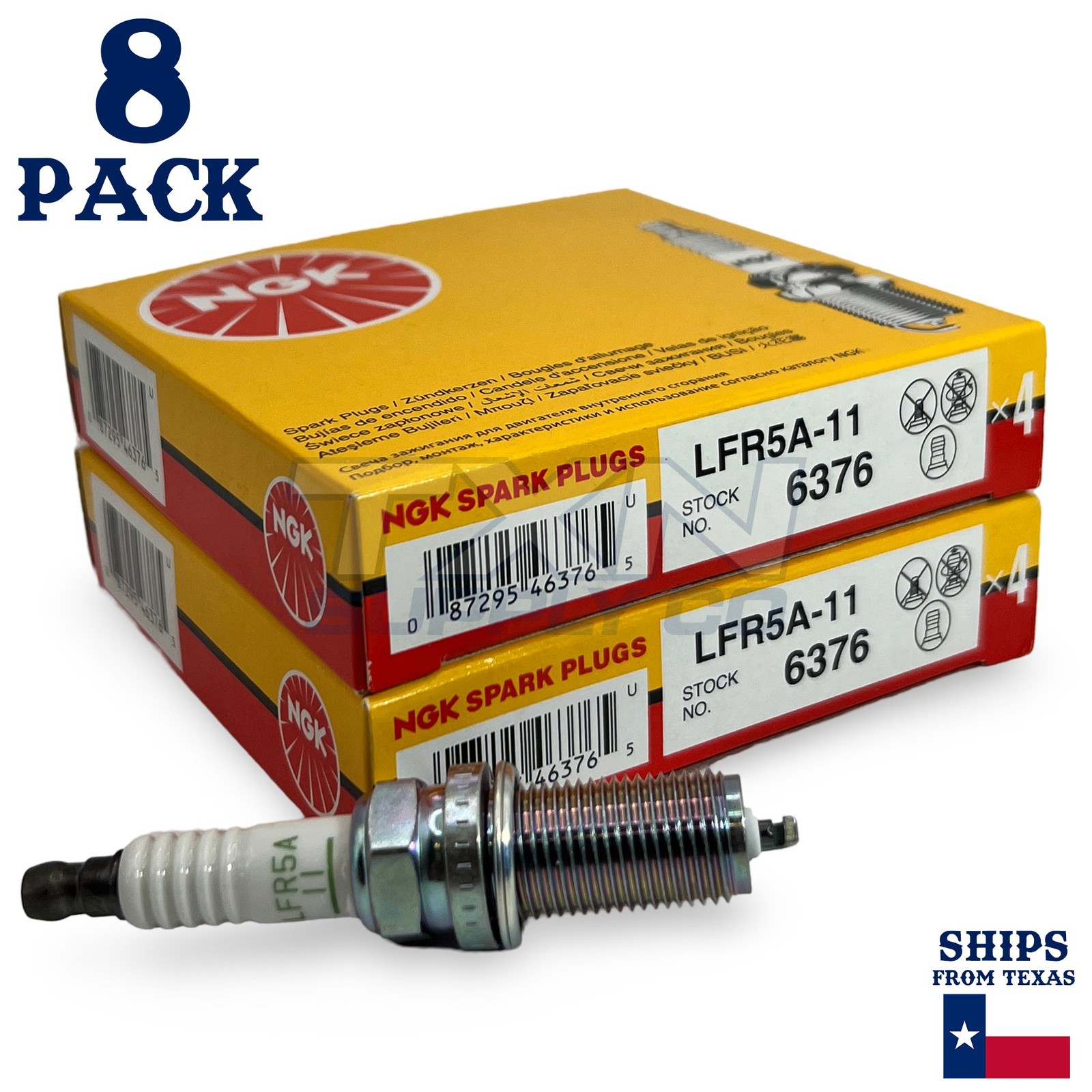 8 Pack NGK V-Power 6376 Spark Plugs LFR5A-11