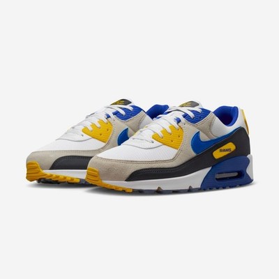 Nike Air Max 90 ホワイト/ブルー/イエロー Nike Air Max 90 Los Angeles Rams Special Edition Mens Size 11 Very