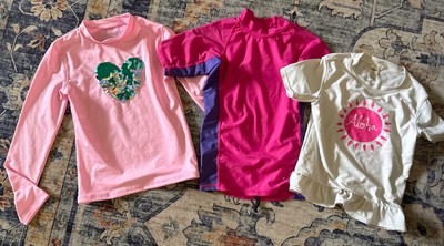 Girls 6/6X Cat & Jack Splash Mermaid Rash Guard Lot Pink Purple