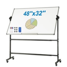 VEVOR Rolling Magnetic Whiteboard Double-sided Mobile Whiteboard 48 x 32 inch