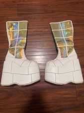 Demonia Stack-301 See Thru Stacked Boots Sizes 8.8/9 , Great Conditions