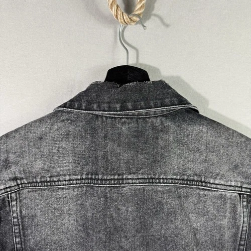 R13 Denim Trucker Jacket Men’s Black Zip Size Medium $1250 MSRP image 15