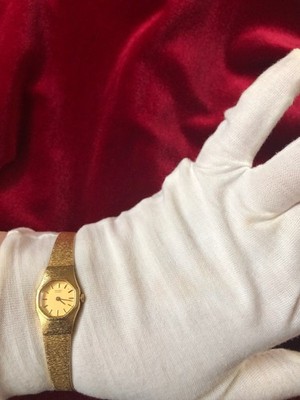 Women's Vintage Antique SEIKO Watch Wristwatch Gold Hexagon Analog Winding Steel