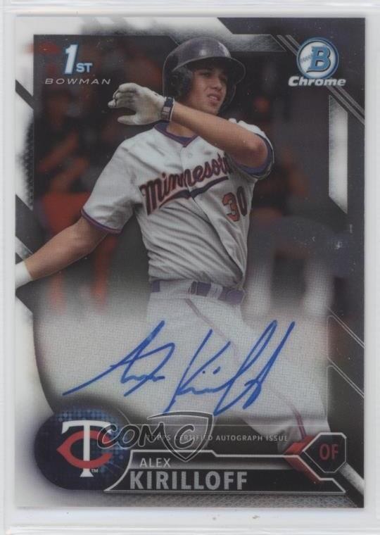 2016 Bowman Draft Chrome Draft Pick Alex Kirilloff #CDA-AK Auto 0i5i