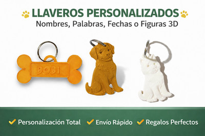 Llaveros de Animales Personalizables   Perros, Gatos y Dog Tags 3D con Nombres
