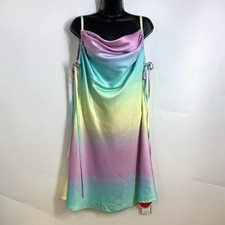 Cider Women's Silk Gradient Knotted Cami Mini Dress Size 1X NWT