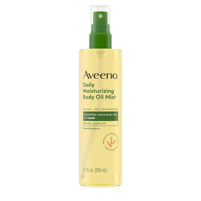 Aveeno Daily Moisturizing Body Oil Mist with Oat Oil and Jojoba Oil for Rough, D