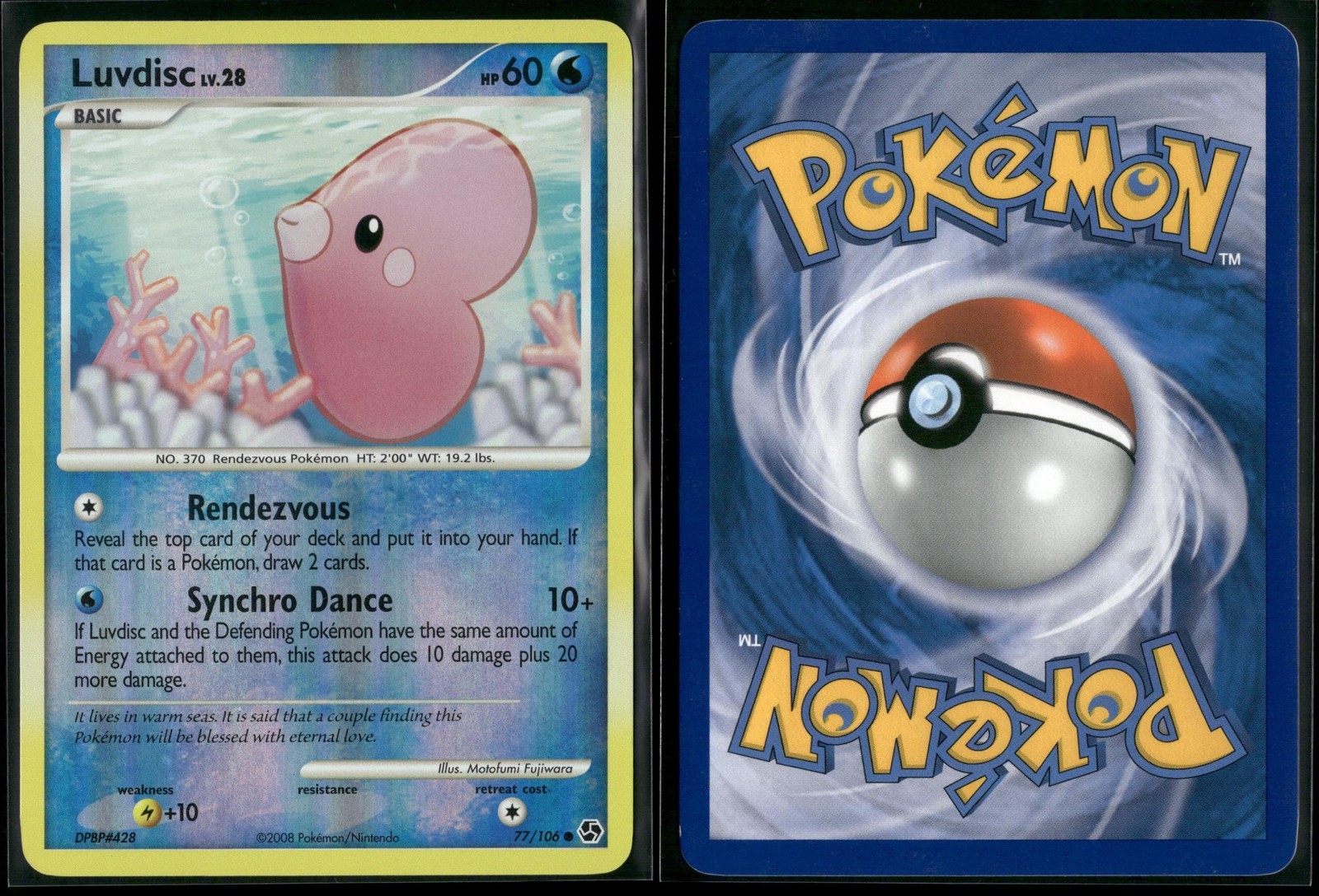 LUVDISC 77/106 C LP GREAT ENCOUNTERS POKEMON REVERSE HOLO