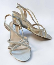 NINA New York Strappy Dressy Crystal Sandals NWOT SIZE 8.5 Wedge Heels