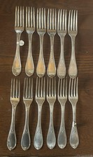 American Coin Silver Set 12 Dinner Forks Mayflower Wm Gale Son NY 1852 Monogram