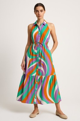 Saint Barth Damen Kleid lang gemustert Größe M