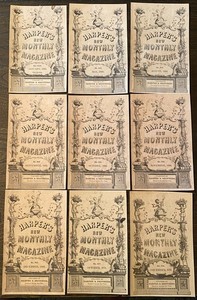 Antique 1863-1876 HARPER'S Magazine COVERS ONLY Vtg Victorian Typography Art Lot