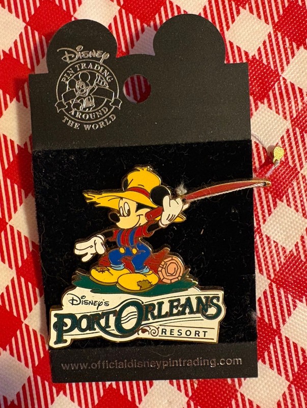 Disney Fisherman Mickey Mouse-Port Orleans Resort Trading Pin New on Card