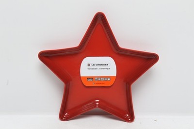 Le Creuset Cerise Star Plate Stoneware Platter Tray Dish Star 14