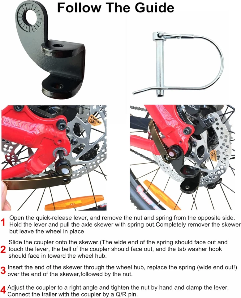 Burley 儿童自行车拖车钢挂架,兼容蜜蜂和蜂蜜蜂,D — 第 3/4 张图片