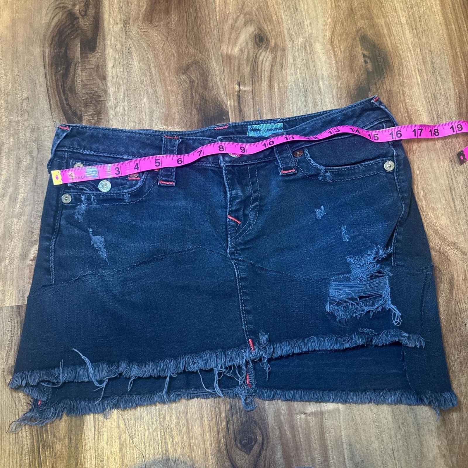 True Religion patchwork black distressed denim Y2… - image 5