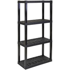 4-Tier Plastic Garage Shelving Unit, 57 in H x 14 in D x 30 in W, 400 lb