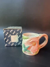 FITZ & FLOYD 3D HUMMINGBIRD Mug 1988 VINTAGE Original Box EUC