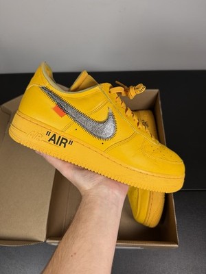 Size 10 - Nike Air Force 1 Low OFF-WHITE University Gold Metallic Silver