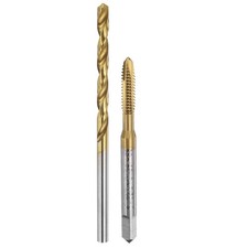 1pcs 6-32 UNC Spiral Point Thread Tap and 1pcs 2.8mm Drill Bit Ti-Coated Set
