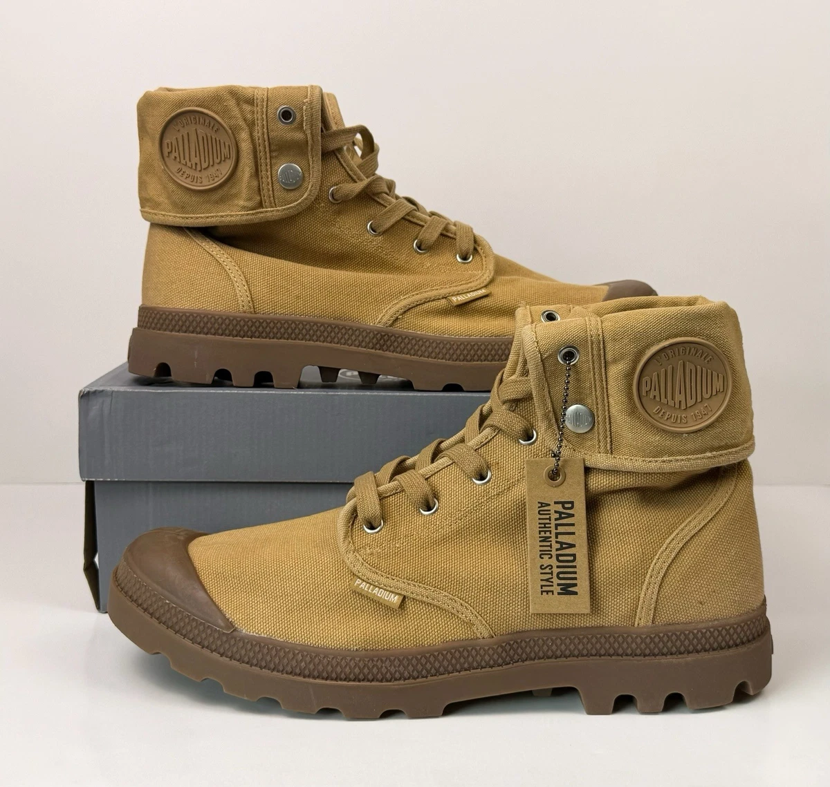 Palladium Men\'s Tan Canvas High-Top Boots with Brown Sole Palladium MONO CHROME - High-top trainers - woodlin/beige  main image 2