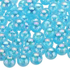 100pcs Acrylic Round Beads AB Colors 12mm Loose Craft Beads Aquamarine AB