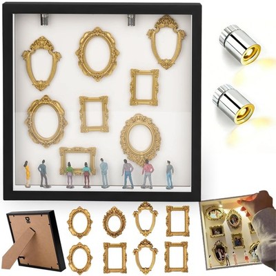 DIY Mini Museum Silhouette Box Bilderrahmen Mit 8goldener Mini-Fotorahme 25x25cm