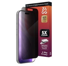 ZAGG InvisibleShield 4-Way Privacy Tempered Glass for iPhone 17 Pro