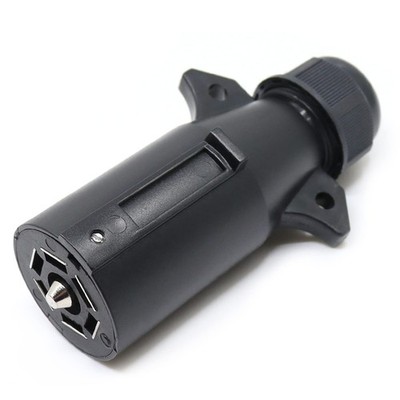 CARROFIX Heavy Duty 7 Way Round RV-Style Trailer Connector - 7-Way Adapter 