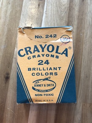 Vintage Binney & Smith Crayola Crayons 24 Pack No. 242 Brilliant Colors Used USA