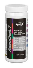 Pool & spa Aquachek 7 silver, 100 TEST STRIPS /bottle, will test 7 parameters
