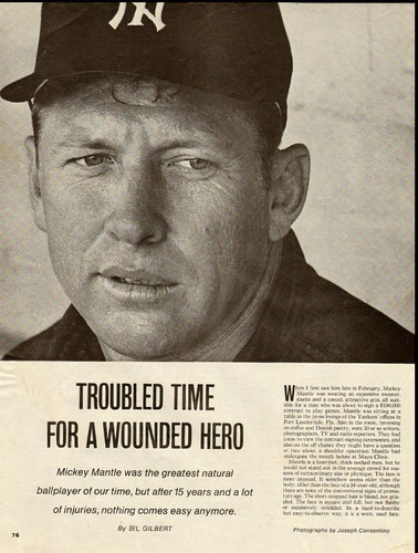 1965 vintage baseball magazine photo Mickey Mantle 'Troubled Hero"-50 - Picture 1 of 1