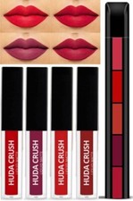 HUDA CRUSH BEAUTY Lipstick Combo Pack of 4Pcs Mini Liquid Lipsticks with 5in1