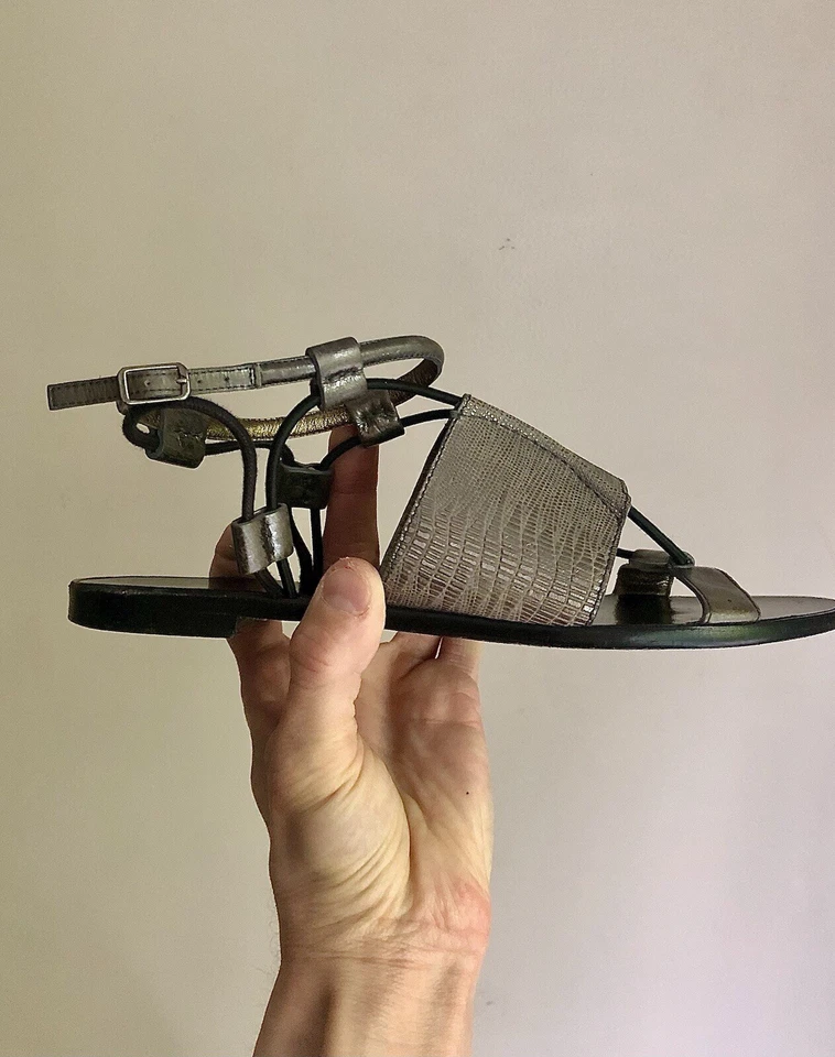 Sandalias Gladiador Lanvin SS2011 Cuero Plateado Talla 39.5 Foto 3 de 4