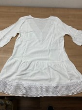 Strandkleid von CALZEDONIA weiß Gr. 36/38, A-Form, mit Spitzen