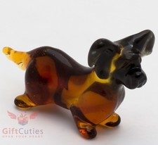 Art Blown Glass Figurine of the Skye Terrier dog