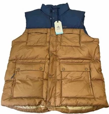 PrAna Red Slate Down Puffer Vest Mens XXL Dark Sky Colorblock MSRP $185  NEW