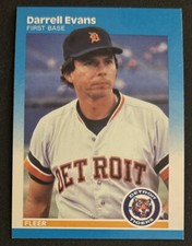 1987 Fleer Darrell Evans Baseball Card #150 Tigers 1B VG O/C