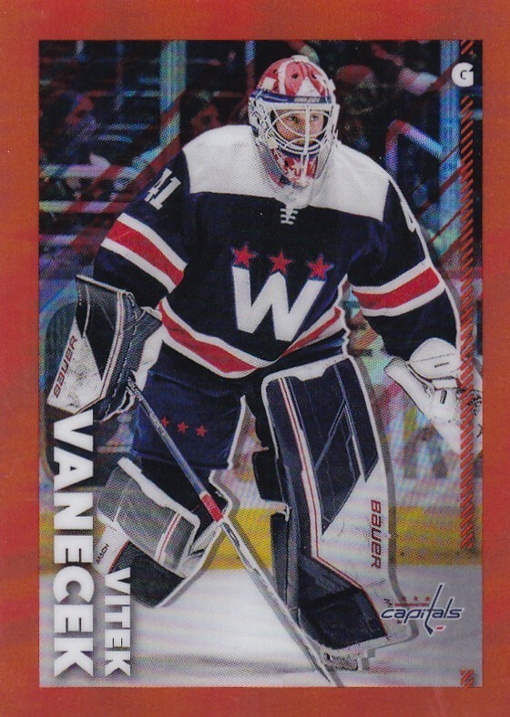2022-23 TOPPS CHROME NHL STICKER SP /25 ORANGE-#526 Vitek Vanecek - Washington