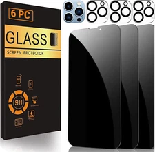 For iPhone 17 16 15 14 13 Pro Max Privacy Tempered Glass Screen Camera Protector