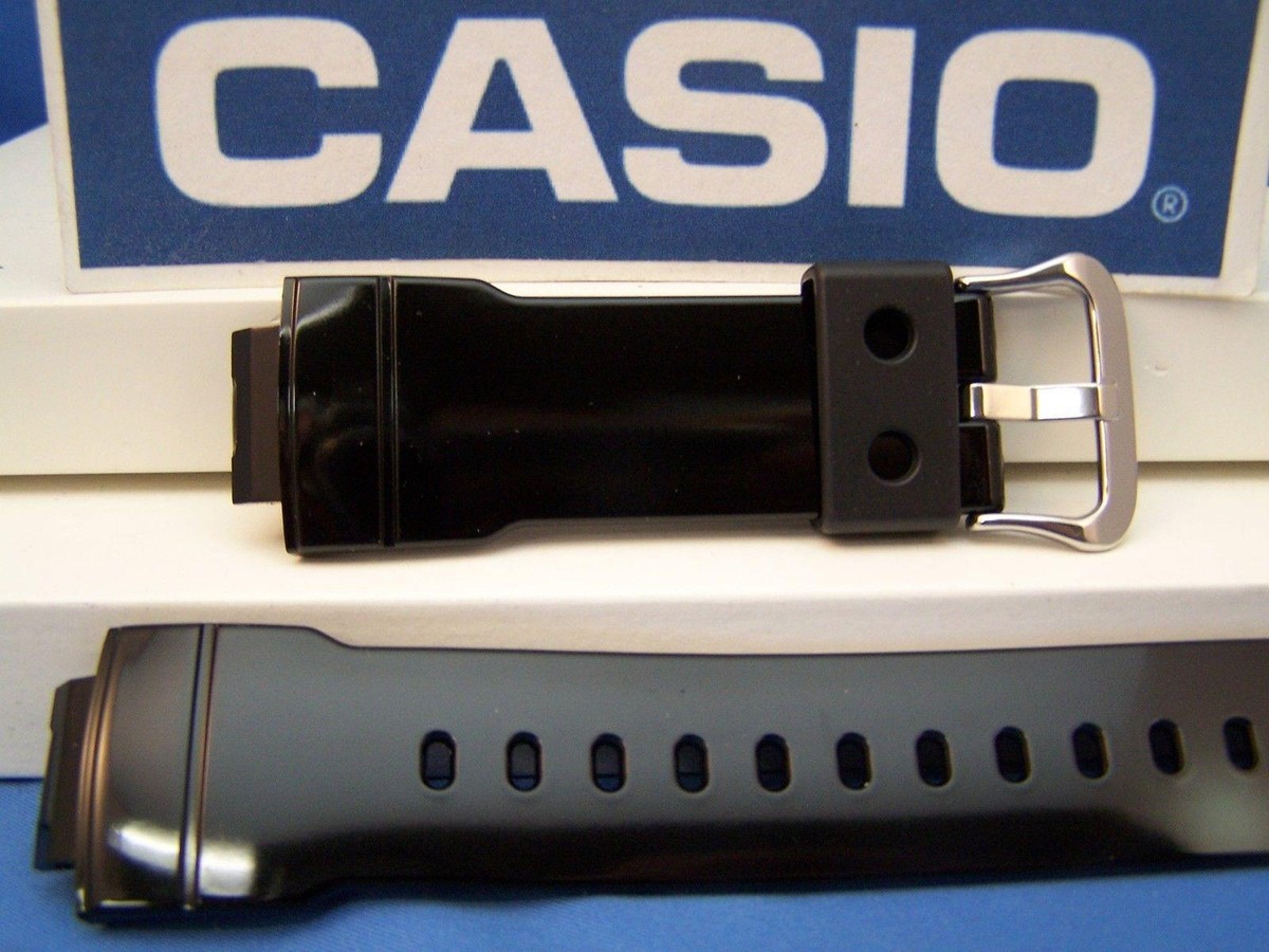 Casio Watch Band AW-582 SC-1 Shiny black Resin Strap For Digital