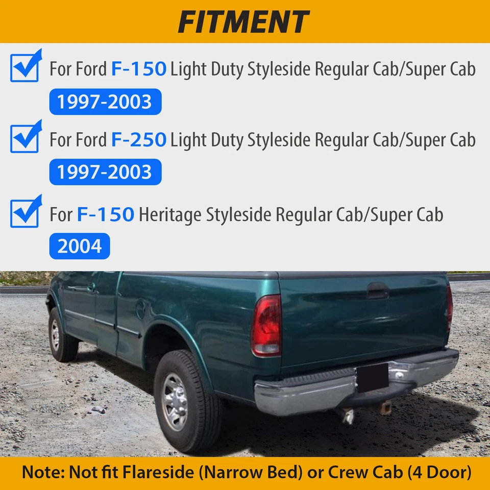 Conjunto de parachoques trasero cromado para Ford F-150 1997-2004/F-250 1997-2003 Foto 2 de 4