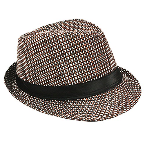 Silver Fever Thin Brimmed Woven Fedora 