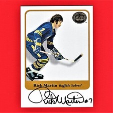 Rick Martin 2001 Fleer Greats of the Game Autographs Card NNO A9