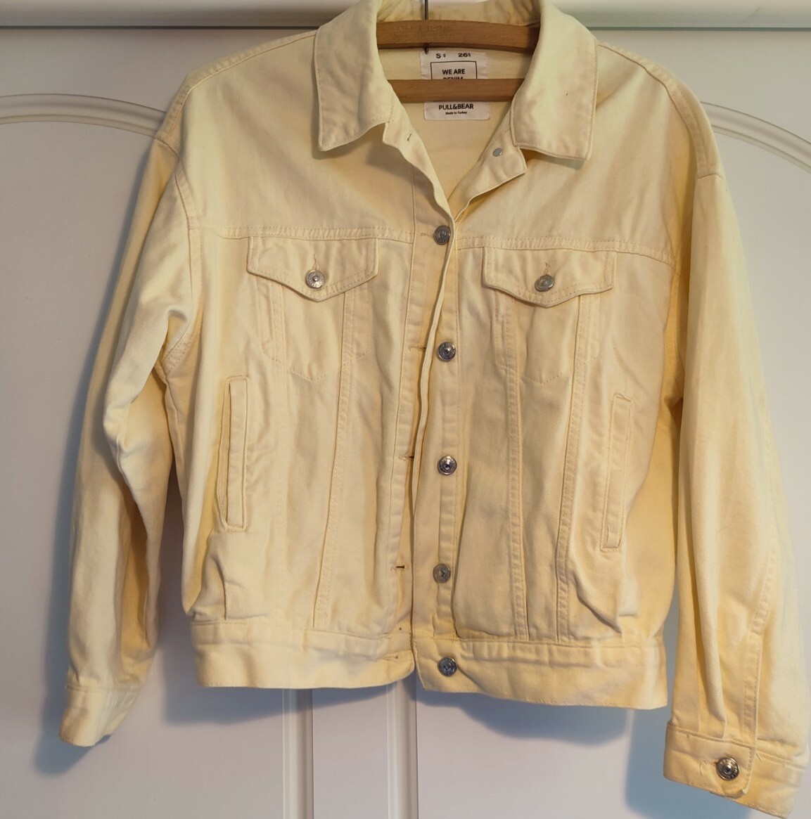 Pull and Bear Pull Bear cream denim jacket size Small