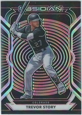 Trevor Story 2021 Panini Chronicles Obsidian Electric Etch Red 12/25 Rockies