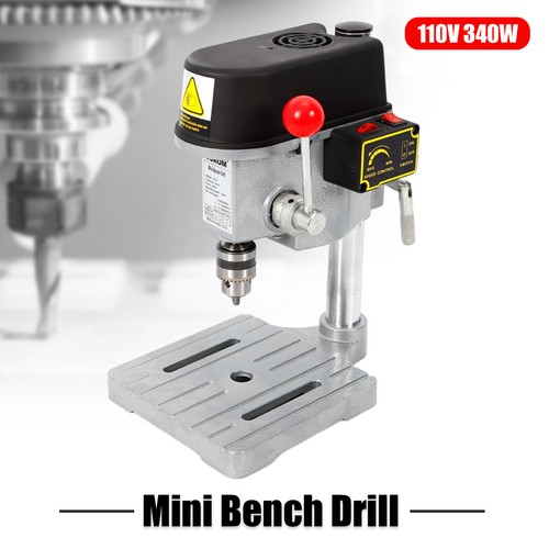 340W Mini Bench Drill Press For DIY - Adjustable Speed 0-16,000 RPM, Portable Table Drill For Wood & Metal