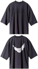 Rare YZY x GAP Yeezy Engineered by Balenciaga Dove 3/4 Sleeve T Shirt Black L