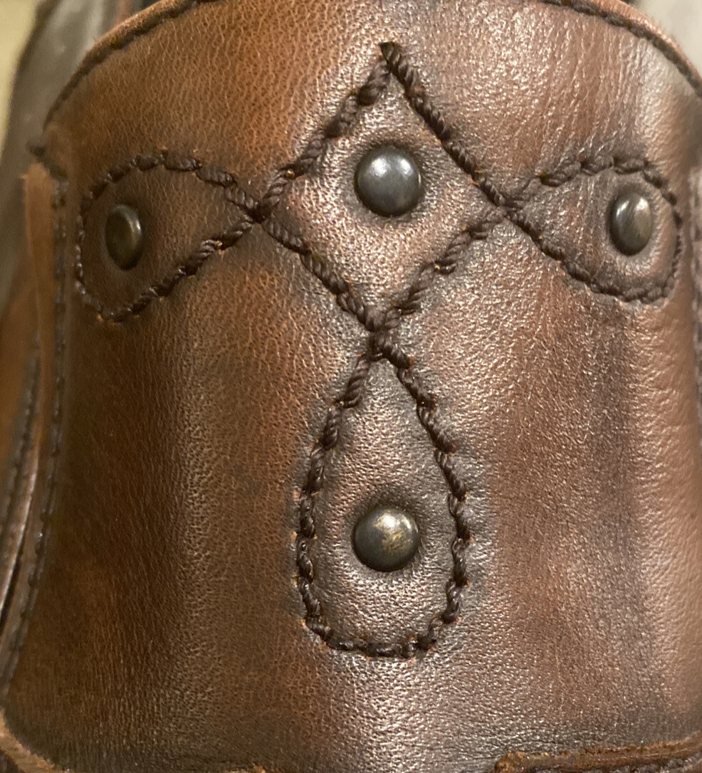 Lounge By Mark Nason Studded U Rock Loafers Brown Leather  display picture 2
