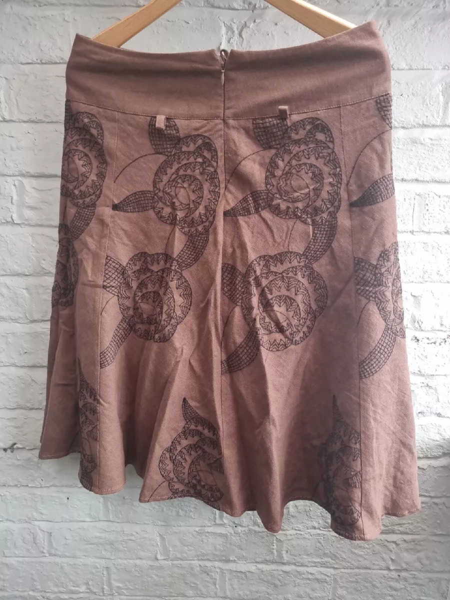 Flared clearance embroidered skirt